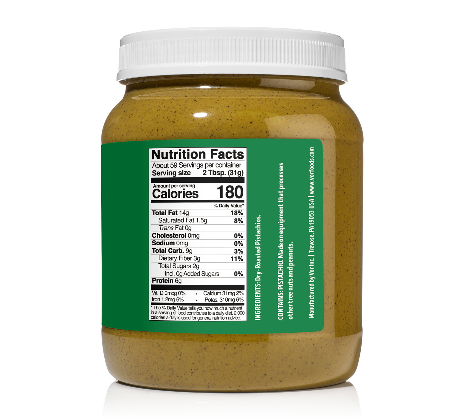 Vör Bulk Pistachio Butter 4lb Jar – 100% Pistachio Paste for
